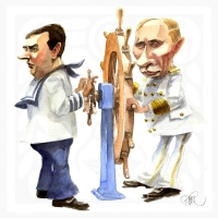 Putin-Medvedev steeringwheel